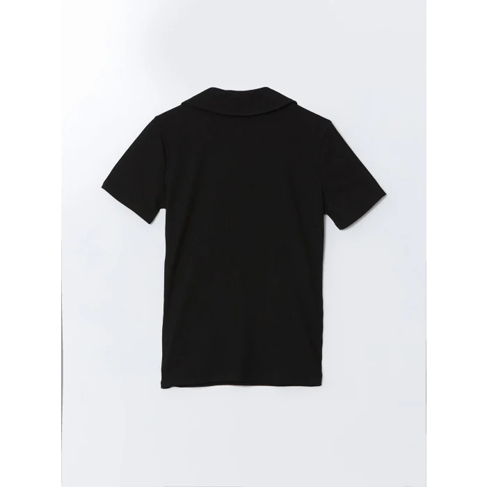 LCWAIKIKI Classic Siyah Polo Yaka Kadın Tişört