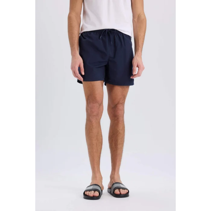 Defacto E1032 Lacivert File Astarlı Kısa Boy Deniz Şortu