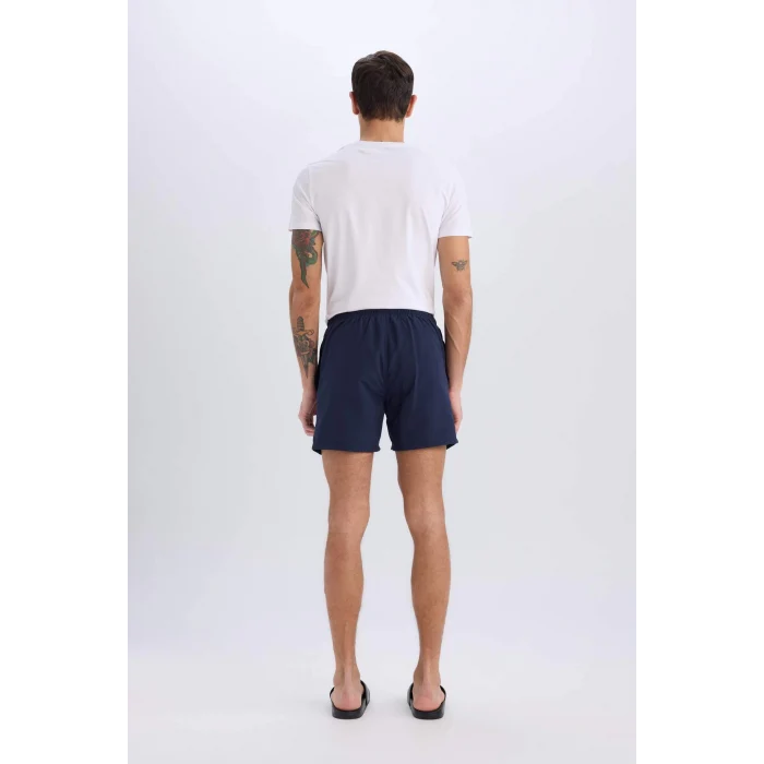 Defacto E1032 Lacivert File Astarlı Kısa Boy Deniz Şortu