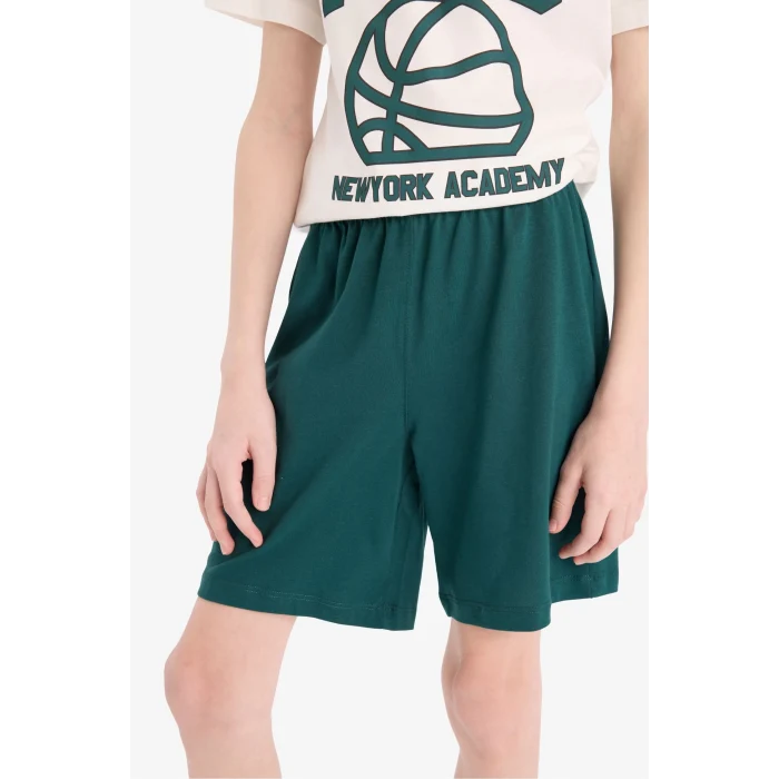 Defacto E6542 Beyaz Erkek Çocuk 2li Takım Baskılı Kısa Kollu Tişört Şort