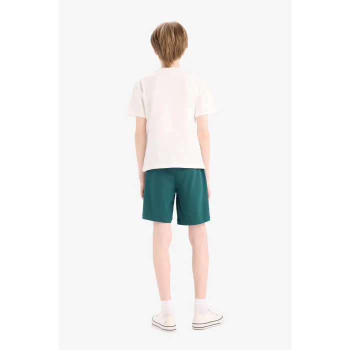 Defacto E6542 Beyaz Erkek Çocuk 2li Takım Baskılı Kısa Kollu Tişört Şort