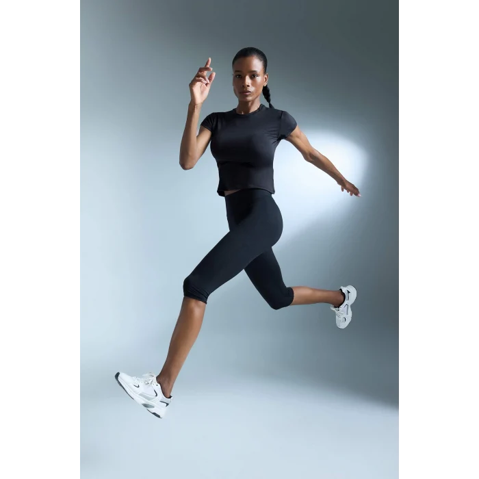 Defacto E2679 Siyah DeFactoFit Diz Altı Sporcu Tayt