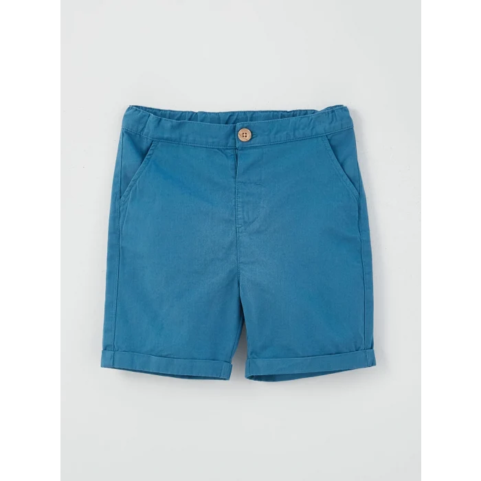 LCW baby Ekru Desenli Kısa Kollu Erkek Bebek Gömlek ve Şort  2li Takım