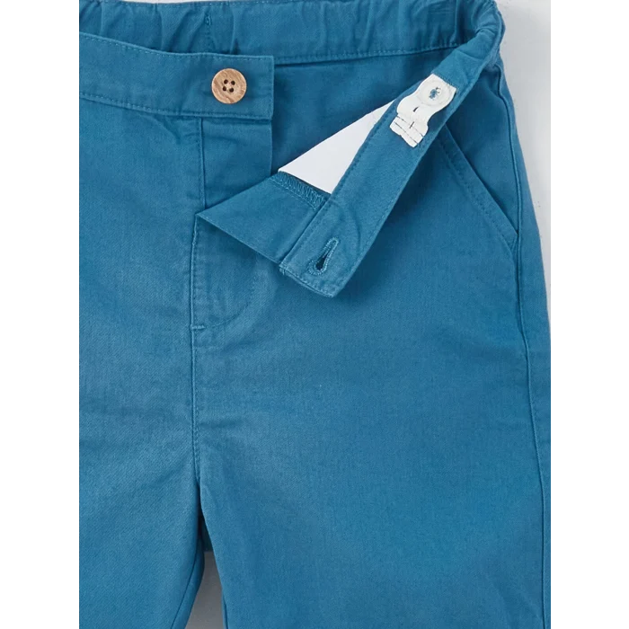 LCW baby Ekru Desenli Kısa Kollu Erkek Bebek Gömlek ve Şort  2li Takım