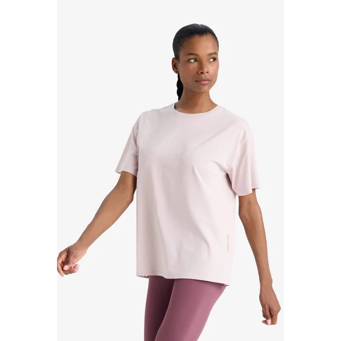 Defacto E3494 Mor 	DeFactoFit Comfort Fit Bisiklet Yaka Basic Düz Sporcu Kısa Kollu Tişört