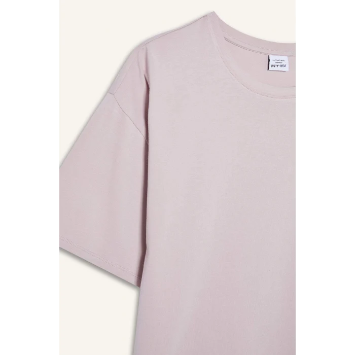 Defacto E3494 Mor 	DeFactoFit Comfort Fit Bisiklet Yaka Basic Düz Sporcu Kısa Kollu Tişört