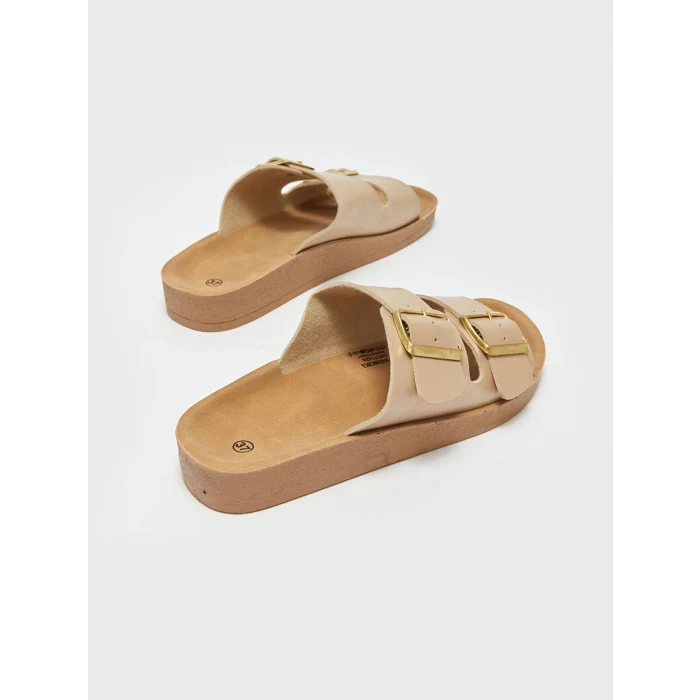 LCW STEPS Sari Çift Bantlı Kadın Terlik