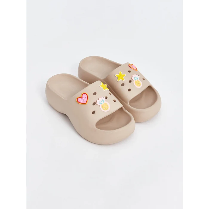 LCW STEPS Bej Tek Bantlı Desenli Kadın Terlik