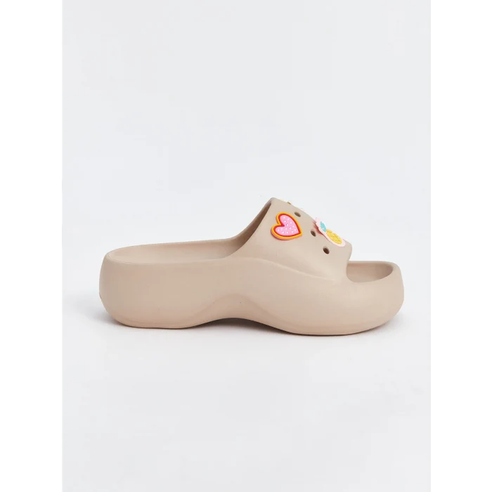 LCW STEPS Bej Tek Bantlı Desenli Kadın Terlik