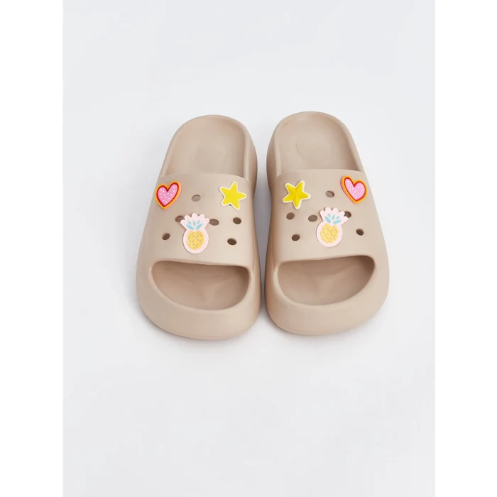 LCW STEPS Bej Tek Bantlı Desenli Kadın Terlik