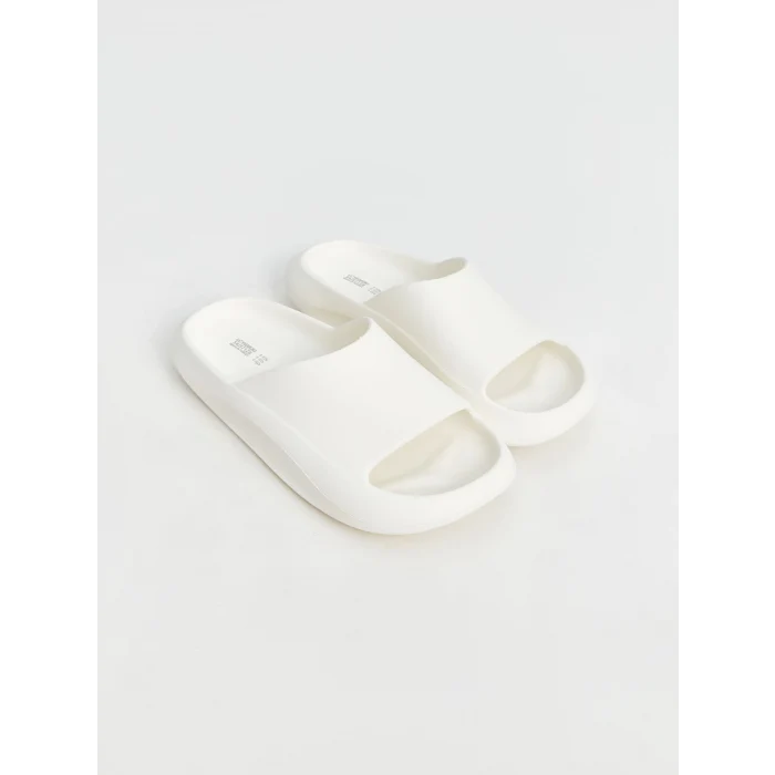 LCW STEPS Beyaz Tek Bantlı Kadın Terlik