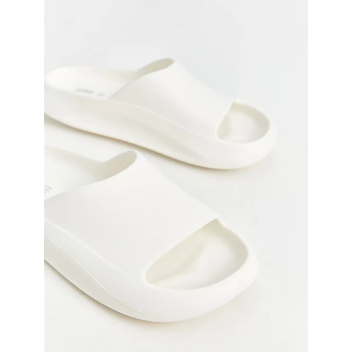 LCW STEPS Beyaz Tek Bantlı Kadın Terlik