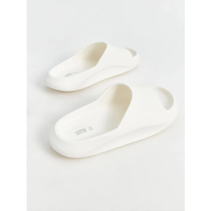 LCW STEPS Beyaz Tek Bantlı Kadın Terlik