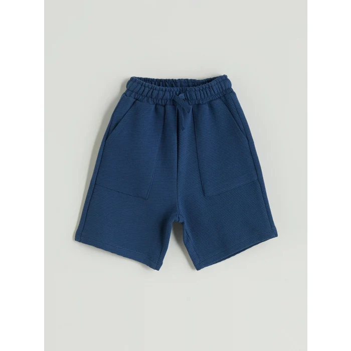 LCW baby Ekru Bisiklet Yaka Erkek Çocuk Tişört ve Şort 2li