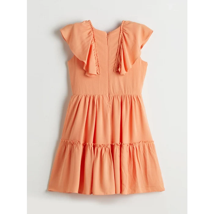 LCW Kids Mercan V Yaka Kız Çocuk Elbise