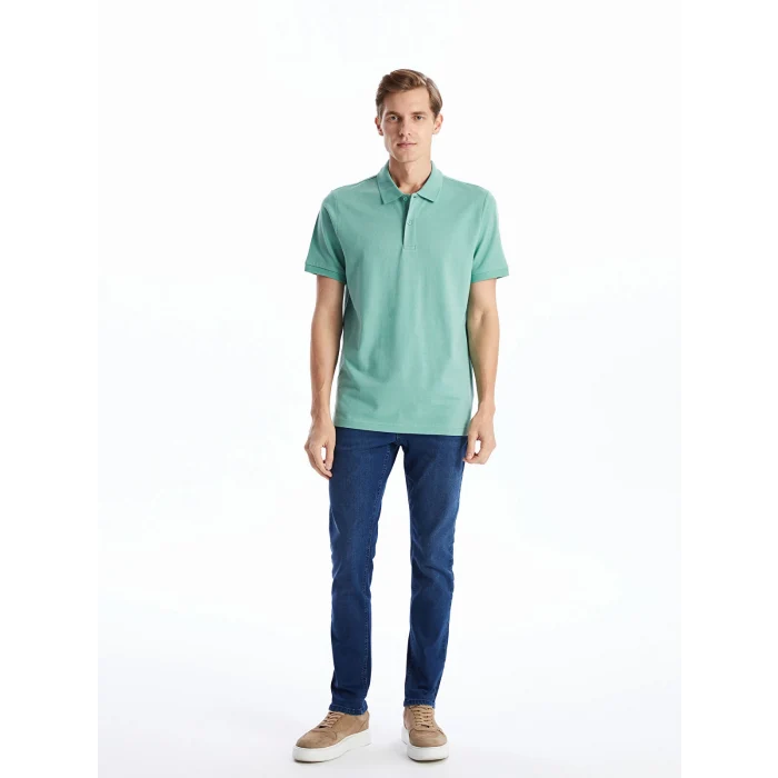 LCWAIKIKI Classic Yeşil Polo Yaka Kısa Kollu Pike Erkek Tişört