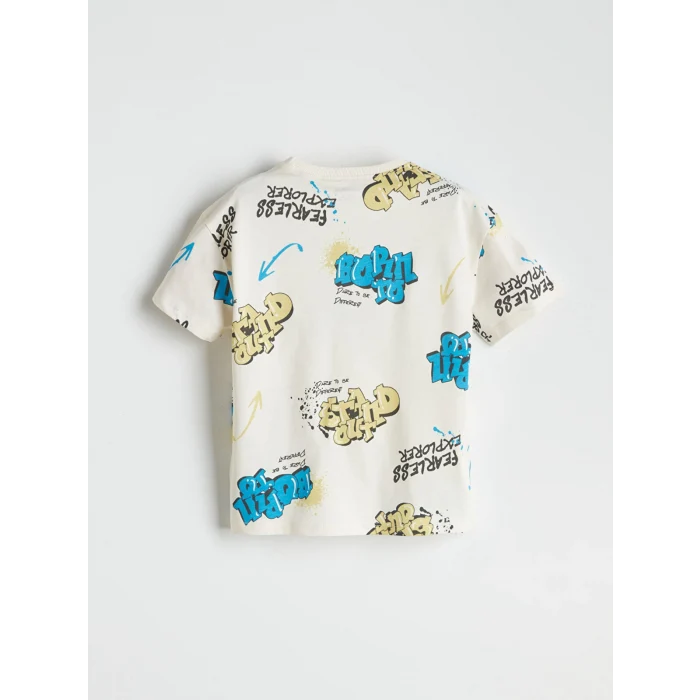 LCW Kids Bej Baskılı Erkek Çocuk Tişört ve Şort 2li