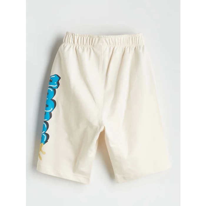 LCW Kids Bej Baskılı Erkek Çocuk Tişört ve Şort 2li