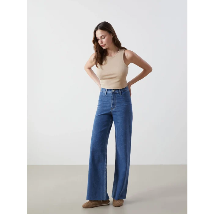 LCW Jeans Indigo Wideleg Kadın Jean Pantolon