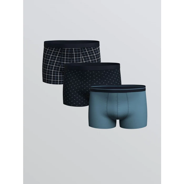 LC WAIKIKI Lacivert Standart Kalıp Pamuklu Esnek Erkek Boxer 3lü