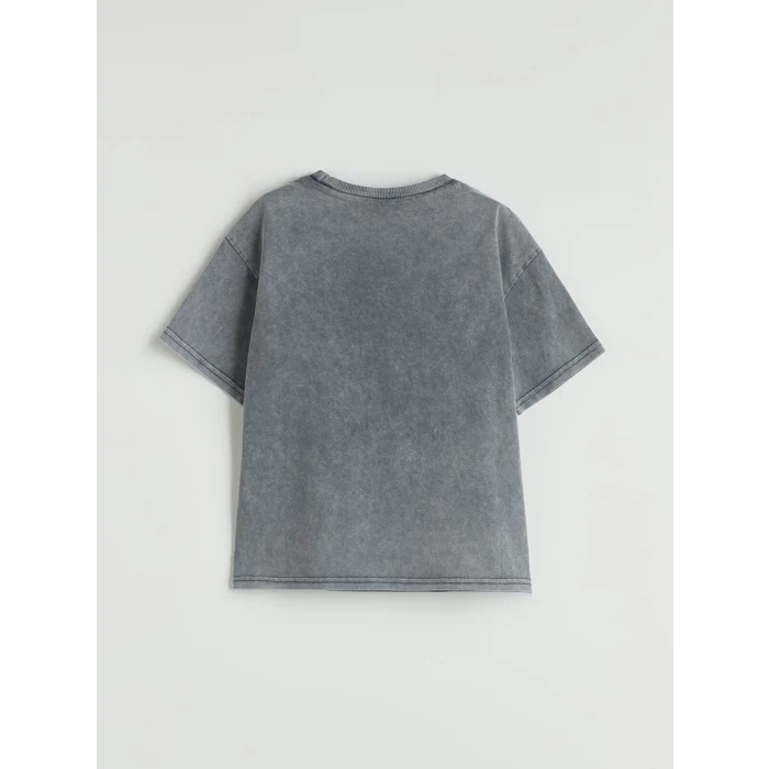 LCW Kids Mavi Bisiklet Yaka Kız Çocuk Tişört