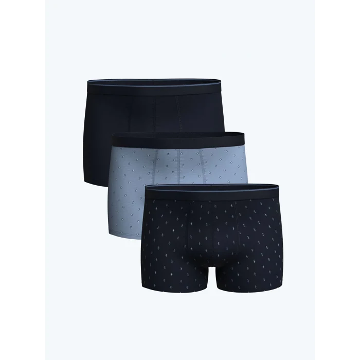 LC WAIKIKI Lacivert Standart Kalıp Pamuklu Esnek Erkek Boxer 3lü