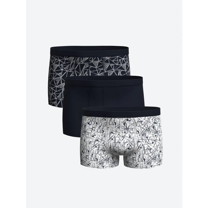 LC WAIKIKI Lacivert Standart Kalıp Pamuklu Esnek Erkek Boxer 3lü