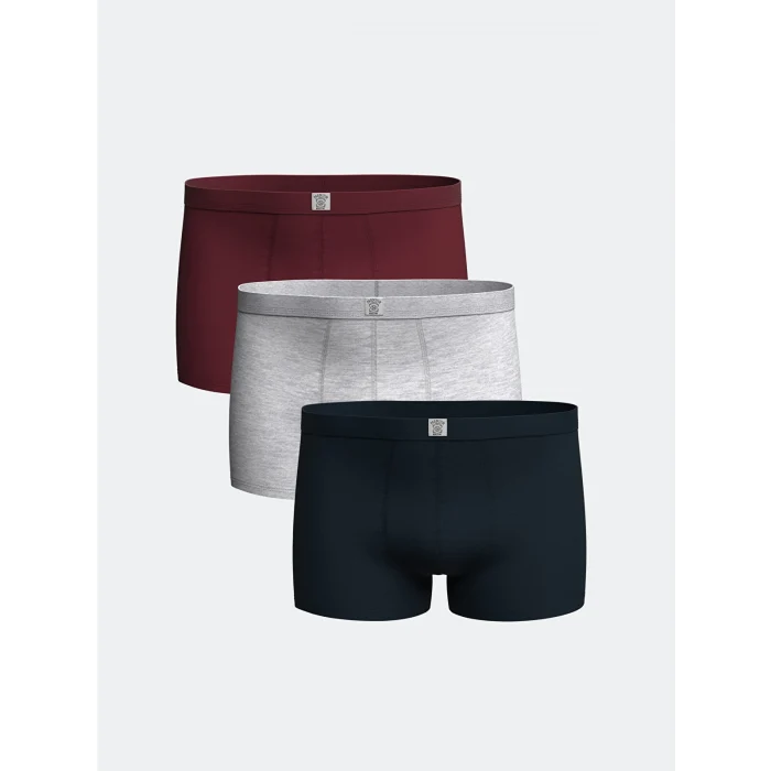 LC WAIKIKI Bordo Standart Kalıp Pamuklu Esnek Erkek Boxer 3lü