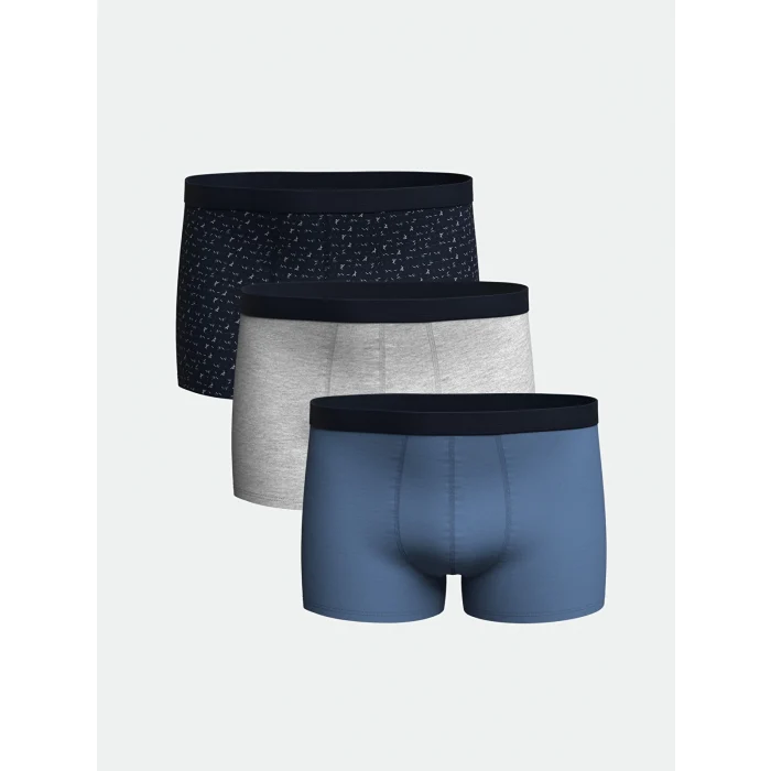 LC WAIKIKI Lacivert Standart Kalıp Pamuklu Esnek Erkek Boxer 3lü