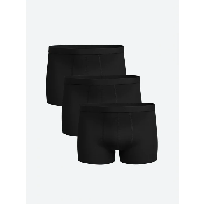 LC WAIKIKI Siyah Rahat Kalıp Pamuklu Esnek Erkek Boxer 3lü