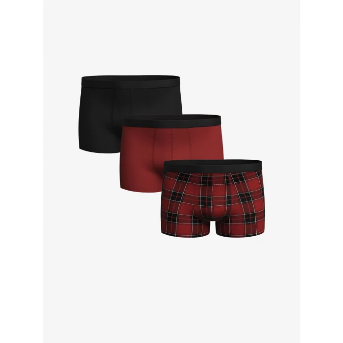 LC WAIKIKI Kirmizi Standart Kalıp Pamuklu Esnek Erkek Boxer 3lü