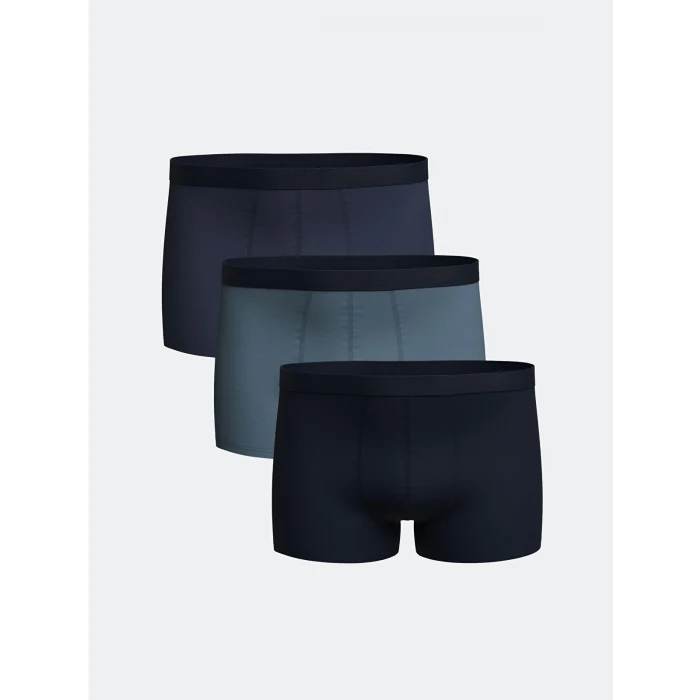 LC WAIKIKI Indigo Rahat Kalıp Pamuklu Esnek Erkek Boxer 3lü