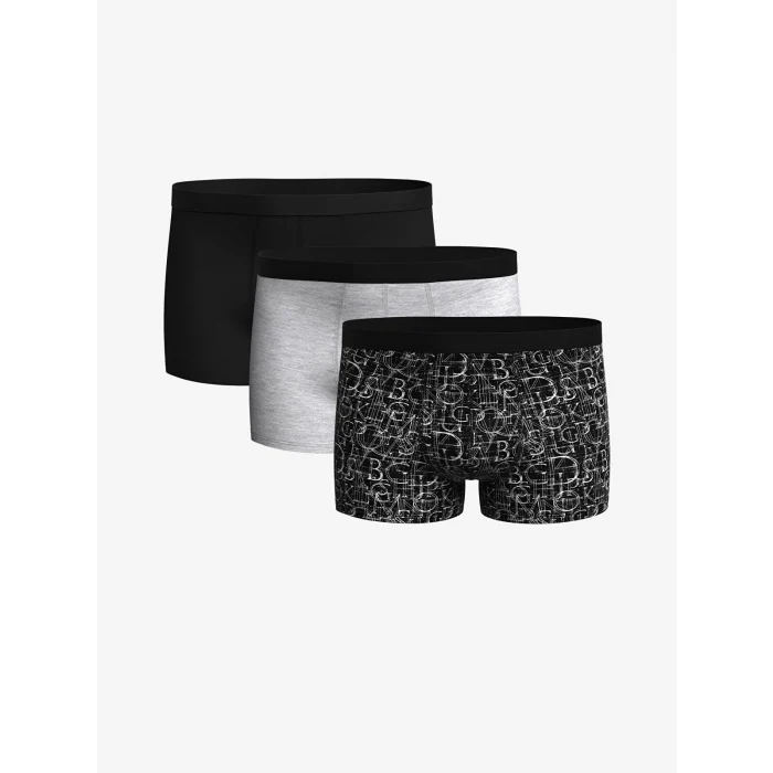 LC WAIKIKI Siyah Standart Kalıp Pamuklu Esnek Erkek Boxer 3lü