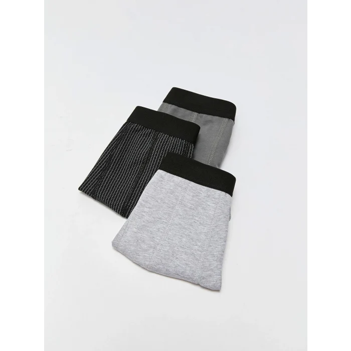 LC WAIKIKI Siyah Standart Kalıp Pamuklu Esnek Erkek Boxer 3lü