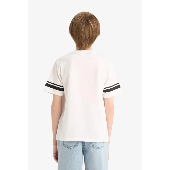 Defacto E4840 Beyaz Erkek Çocuk NBA Orlando Magic Bisiklet Yaka Kısa Kollu Tişört