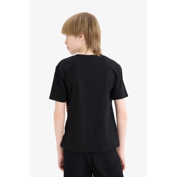 Defacto D9553 Siyah Erkek Çocuk Shaquille ONeal Bisiklet Yaka Kısa Kollu Tişört