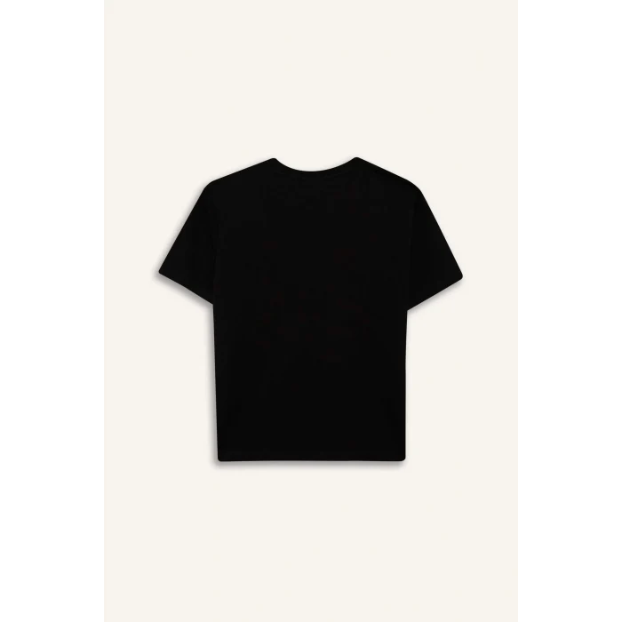 Defacto D9553 Siyah Erkek Çocuk Shaquille ONeal Bisiklet Yaka Kısa Kollu Tişört