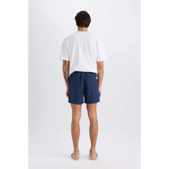 Defacto X2955 Lacivert File Astarlı Hızlı Kuruyan Kısa Boy Deniz Şortu