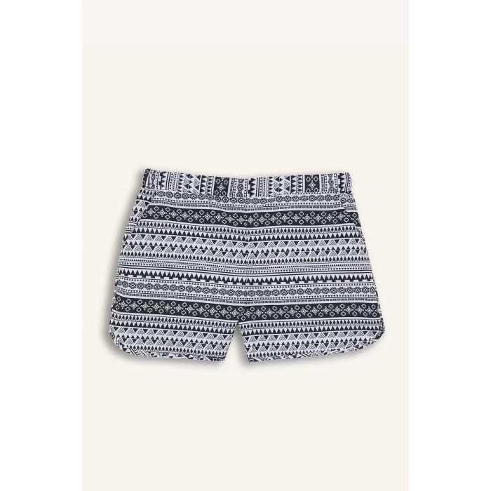 Defacto T5232 Siyah  Etnik Desenli Deniz Şortu-Fall in Love