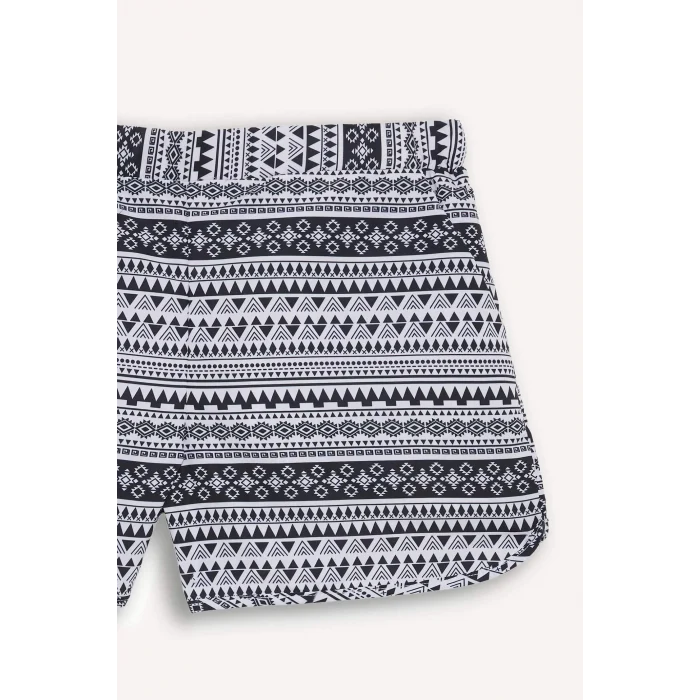 Defacto T5232 Siyah  Etnik Desenli Deniz Şortu-Fall in Love