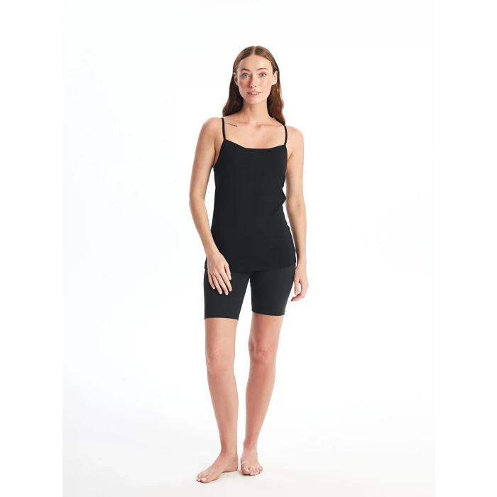 LCW DREAM Siyah Kalp Yaka Askılı Kadın Kuplu Atlet