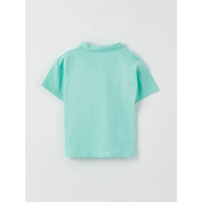 LCW baby Turkuaz Polo Yaka Kısa Kollu Basic Erkek Bebek Tişört ve Şort 2li Takım