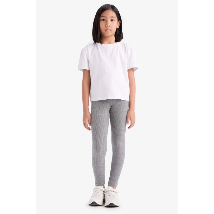 Defacto D9652 Antrasit Kız Çocuk Fitilli Kaşkorse Uzun Tayt