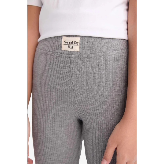 Defacto D9652 Antrasit Kız Çocuk Fitilli Kaşkorse Uzun Tayt