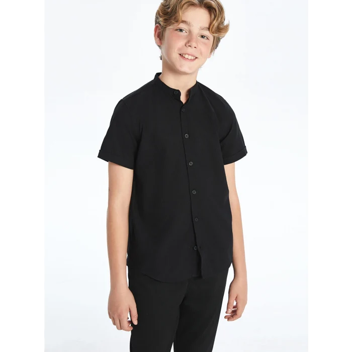 LCW Kids Siyah Hakim Yaka Erkek Çocuk Gömlek
