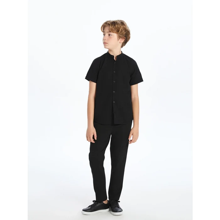 LCW Kids Siyah Hakim Yaka Erkek Çocuk Gömlek