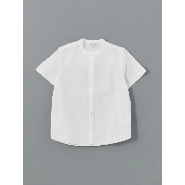 LCW Kids Beyaz Hakim Yaka Erkek Çocuk Gömlek