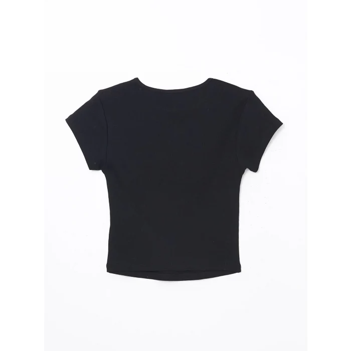 XSIDE Siyah Bisiklet Yaka Baskılı Paris Kadın Tişört