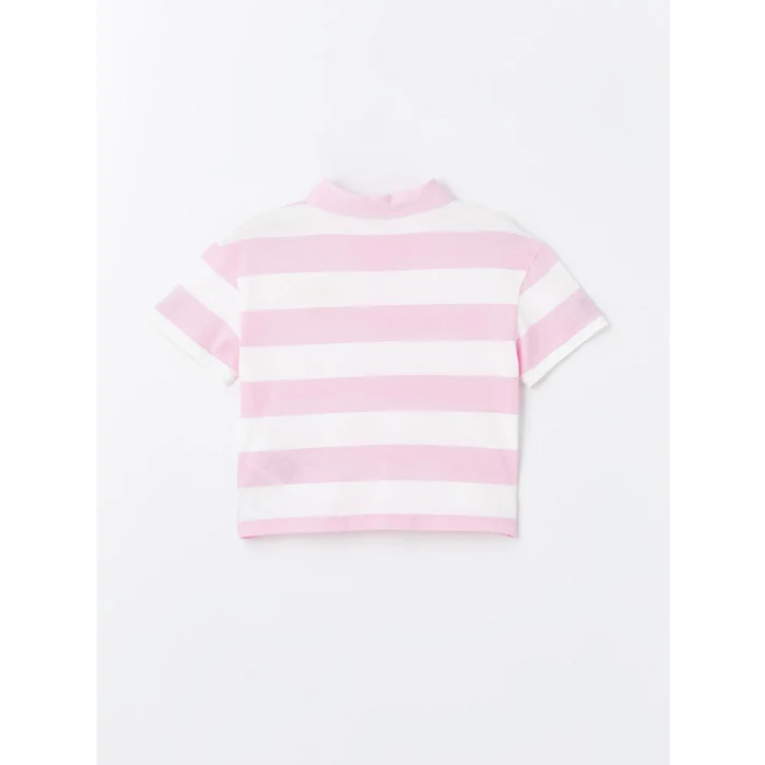 LCW Kids Pembe Polo Yaka Kısa Kollu Kız Çocuk Tişört