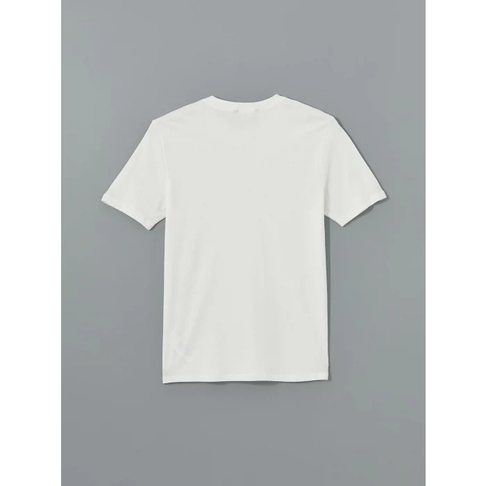 XSIDE Ekru Bisiklet Yaka Baskılı Penye Erkek Tişört